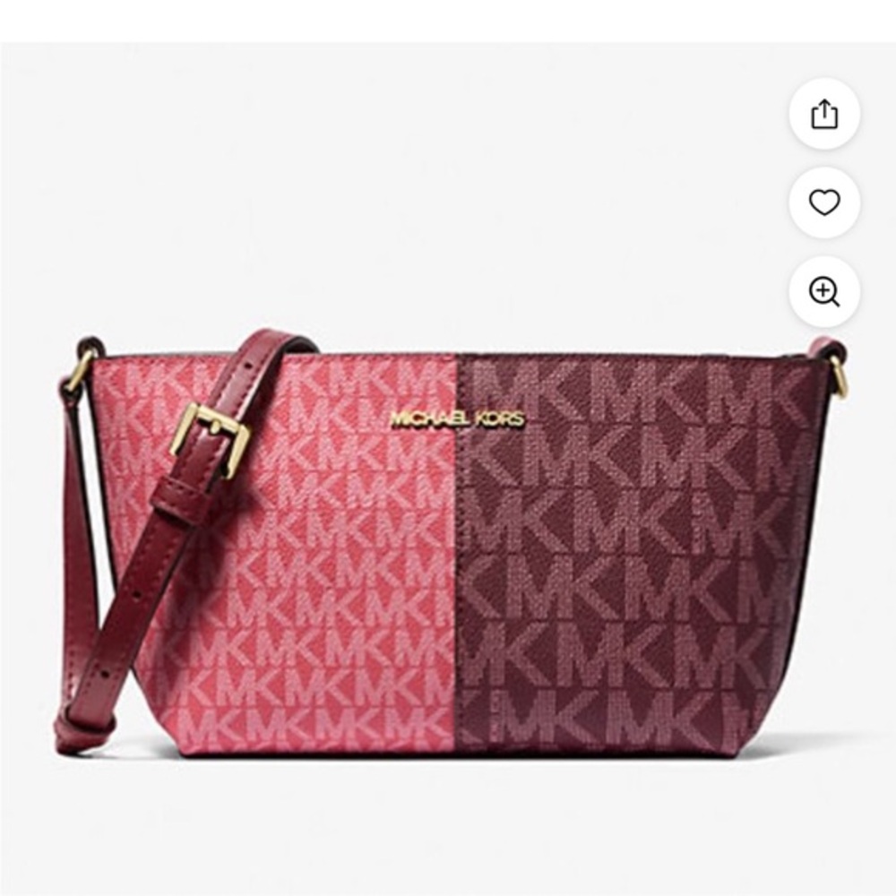 Michael Michael Kors Two-Tone Jet Set Travel Crossbody Oxblood  Multi NWT $348